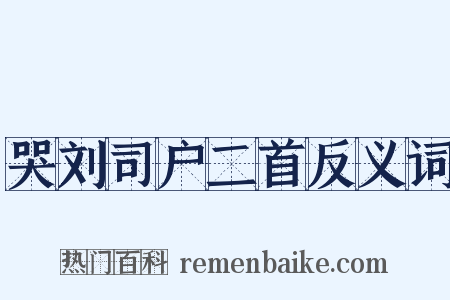 哭刘司户二首反义词是什么意思的图片